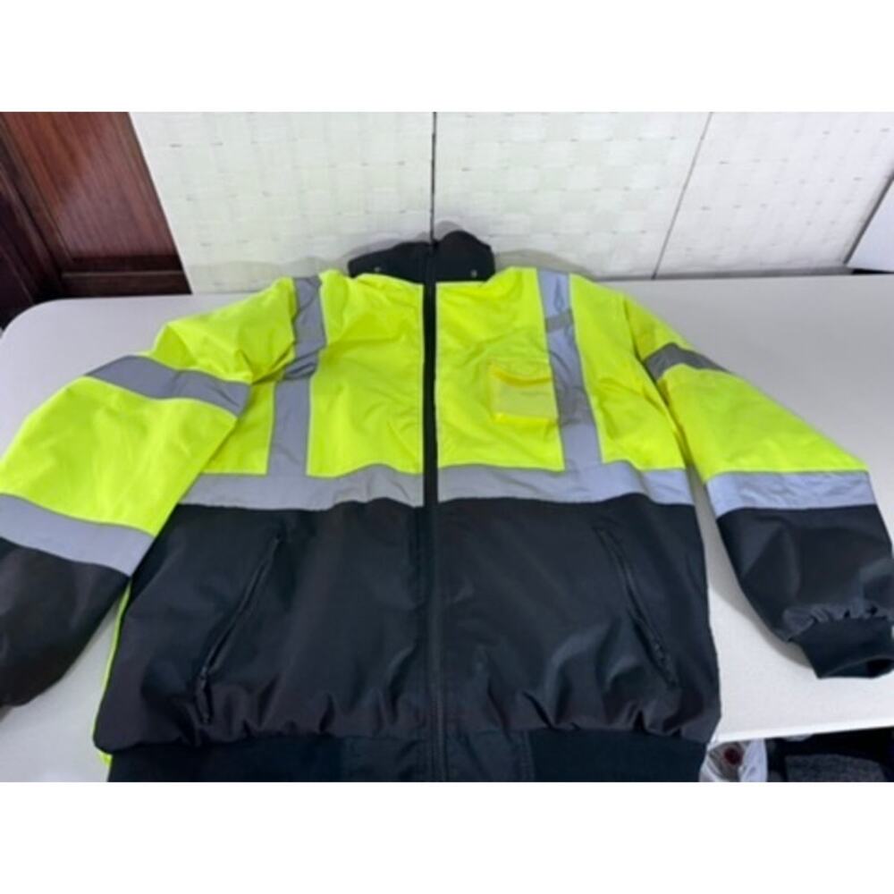 WF‎ Personal Protective Apparel Reflective Coat Safety SZ 2XL Neon Construction